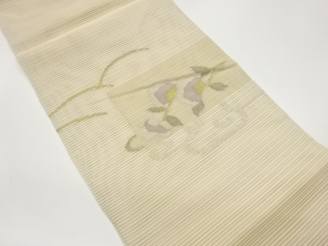 JAPANESE KIMONO / FLOWER / LEAF PATTERN WEAVING 